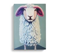 Amazing Sheep Grey, Grey, Blue Canvas Print for Living Room Bedroom Home Office Décor, Wall Art Picture Ready to Hang, 30x20 Inch (76x50 cm)