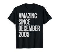 Amazing Since December 2005 20th Birthday Gift Christmas T-Shirt