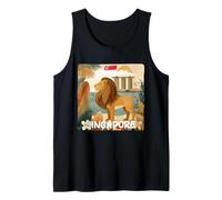 Amazing Singapore with City and Nature View for Lion Lovers Tank Top