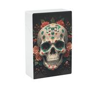 Amazing Skull And Bones Cigarette Case, Plastic Waterproof Shockproof, Airtight Push Open Cigarette Box, Capacity King Size Cigarette Holder, Portable Cigarette Container for Outdoor Travel Camping Of