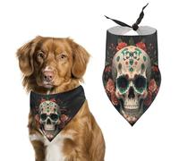 Amazing Skull and Bones Dog Bandanas - Cute Pet Scarf for Dogs Cats Triangle Kerchief Bibs Soft Breathable Pet Bandanas Fashion Accessory for Puppy Small Medium Large Pets