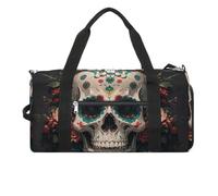 Amazing Skull And Bones Gym Bag Travel Duffel Bags for Men Women Large Weekender Bags Carry On Overnight Duffle Bag with Shoe Compartment for Workout, style, One Size