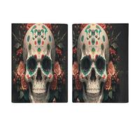 Amazing Skull And Bones Leather Passport Holder Covers Case Minimalist Passport Sleeve Travel Wallet Passport Book Holders for Women Men, style, 20.3x13.8cm