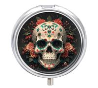 Amazing Skull and Bones Pill Case Travel Pill Container Mini Travel Medicine Tablet Vitamin Holder Organizer Medicine Cod Liver Oil Storage