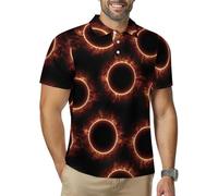 Amazing Solar Eclipse Pattern Men's Golf Polo Shirt Quick Dry T-Shirts Tennis Tops Short Sleeve