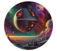 Amazing Space 1000 Pieces Jigsaws Stress Reliever Difficult Challenge for Adults & Kids Unique Challenge Games Round Puzzles Family Game Gifts (67.5x67.5cm)