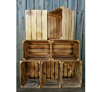 Amazing Strong Wooden Crates Rustic Burnt Finish Smaller Storage Wood Boxes Fruit Crates, Durable And Ready To Use (6)