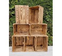 Amazing Strong Wooden Crates Rustic Burnt Finish Smaller Storage Wood Boxes Fruit Crates, Durable And Ready To Use (7)
