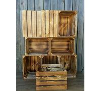 Amazing Strong Wooden Crates Rustic Burnt Finish Smaller Storage Wood Boxes Fruit Crates, Durable And Ready To Use (9)