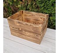 Amazing Strong Wooden Crates Rustic Burnt Finish Smaller Storage Wood Boxes Fruit Crates, Durable And Ready To Use (1)