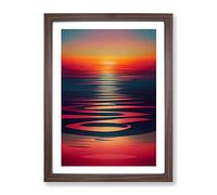 Amazing Sunset View Framed Print | A2 Walnut Framed Wall Art | Ready to Hang | Modern Landscape Picture | Living Room Bedroom Lounge Office