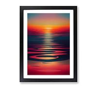 Amazing Sunset View Framed Print | A4 Black Framed Wall Art | Ready to Hang | Modern Landscape Picture | Living Room Bedroom Lounge Office