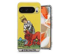AMAZING Tarot Card Strength - Phone Case for Google Pixel 6,7,8,9,10,a,Pro Series - Crystal Clear Shockproof TPU Protective Cover