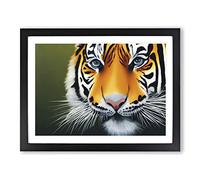 Amazing Tiger Framed Wall Art Print A2 Black