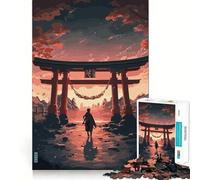 Amazing Torii Gate Japan Jigsaw Puzzle 1000 Piece Mental Fun Game No Gap Tight Fitting Design for Family Gatherings (38x52cm)