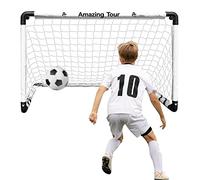 Amazing Tour Football Goal, 115x80x80cm Soccer Goals Posts for Kids, Foldable Football Garden Goals Soccer Sport Games Training Practice Set for 2-7 Year Old Children, White, 1 Pack