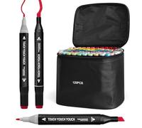 Amazing Tour Graphic Marker Pens, 120+2 Colors Drawing Art Markers Artist Dual Tips Permanent for Kids Colouring Books Adults Art Markers with Black Bag