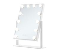 Amazing Tour Hollywood Vanity Mirror with 12 LED Lights, 355x 400MM Bathroom Mirrors for Tabletop Mount, Illuminated Dimmable Switch 3 Colors and Memory Touch Sensor
