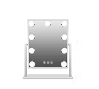 Amazing Tour Hollywood Vanity Mirror with 9 LED Lights, 250x 300MM Bathroom Mirrors for Tabletop Mount, Illuminated Dimmable Switch 3 Colors and Memory Touch Sensor