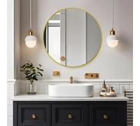 Amazing Tour Round Bathroom Mirror,50cm Circle Mirror Brushed Frame Wall Mirror Metal Framed HD Glass Wall for Makeup Bathroom Living Room Entryway Golden