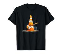Amazing Traffic Cone with Guitar in Hands Graphic T-Shirt
