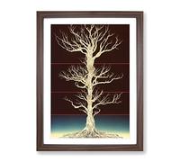 Amazing Tree Framed Print | A3 Walnut Framed Wall Art | Ready to Hang | Modern Floral Picture | Living Room Bedroom Lounge Office