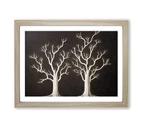 Amazing Trees Framed Print | A4 Oak Framed Wall Art | Ready to Hang | Modern Floral Picture | Living Room Bedroom Lounge Office