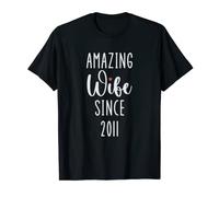 Amazing Wife Since 2011 12th Wedding Anniversary Epic Couple T-Shirt