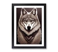 Amazing Wolf Framed Print | A3 Black Framed Wall Art | Ready to Hang | Modern Animal Picture | Living Room Bedroom Lounge Office