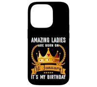 Amazing Women Are Born On 01st Jan New Year Birthday Mom Sis Case for iPhone 14 Pro