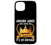 Amazing Women Are Born On 01st Jan New Year Birthday Mom Sis Case for iPhone 15 Plus