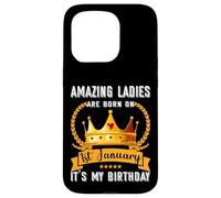 Amazing Women Are Born On 01st Jan New Year Birthday Mom Sis Case for iPhone 15 Pro