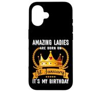 Amazing Women Are Born On 01st Jan New Year Birthday Mom Sis Case for iPhone 16