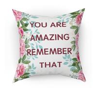 Amazing Women's Throw Pillow Cover, Home Office Decor Waist Pillowcase, Motivational Gifts for Woman Coworker Daughter, Inspirational Floral Cushion Cover for Sofa Bed Couch -37