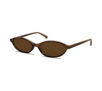 AmazingRose Classic Small Oval Sunglasses, Lightweight Comfortable Frame with UV400 Protection, Vintage Style for Men and Women, Dark brown/brown, 54mm x 35mm x 140mm
