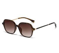 AmazingRose Vintage Rectangular Men's Sunglasses Women's Retro 70s Oversized Classic UV400 Protection Glasses, Leopard / Brown, Übergroß