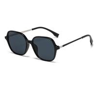 AmazingRose Vintage Rectangular Men's Sunglasses Women's Retro 70s Oversized Classic UV400 Protection Glasses, Black Silver / Grey, Übergroß