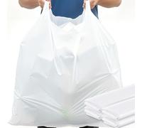 AmazingSpark 100 Pack 48" x 10" x 36" Extra Large White Plastic T-Shirt Shopping Bags(0.8 Mil Thick) with Handle for Restaurant, Retail, Grocery, Business
