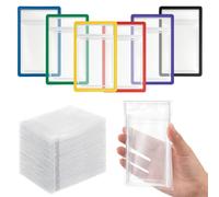 AmazingSpark 100 Pcs Graded Card Sleeves and 6 Pcs Bumper Guards for 35pt Graded Cards, Resealable Shockproof Protection Card, Silicone Psa Slab Protectors Case Sleeves, Multiple Colors Available