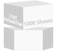 AmazingSpark 1000 Sheets 2 Part Perforated Paper Professional Half Sheet Perforated Paper 8.5” x 11” for Postcards, Flash Cards, Index Cards, White