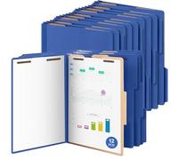 Amazingspark 12 Packs Classification File Folders with Prongs, File Folder with Fasteners, 1 Divider, Expansion, Letter Size, Legal Size, Dark Blue for Organize Standard Documents, Office Reports