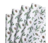 AmazingSpark 12 Sheet Christmas Scented Wrapping Paper Kraft Wrapping Paper Roll Gift Wrap for Xmas Holiday Party Birthdays Winter(Cedar Scent)