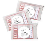 AmazingSpark 120 Sets Wedding Lottery Ticket Envelopes with Stickers Mini Frosted Envelopes Lotto Ticket Holders We Hope You Get Lucky Tonight Stickers for Bachelorette Bridal Party Favors Gifts