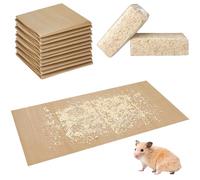 AmazingSpark 14 Pcs Small Animal Cage Supplies Include 12 Pcs 4.1 x 2.1 ft Disposable Guinea Pig Cage Liner 2 Pack Pet Shavings Bedding Waterproof Kraft Bottom for Hamster Guinea Pig Rabbit