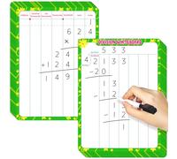AmazingSpark 18 Pack Long Division Whiteboards Dry Erase Division Flash Cards Math Manipulative 9''x12'' Double Sided Math Learning White Board for Kids Student Teacher Classroom Must Have School