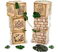 AmazingSpark 19 Pcs Jungle Theme Party Decoration Safari Jungle Adventure Vacation Bible School Decor Paper Box Burlap Leaf Ribbon Tropical Palm Leaves for Classroom Birthday Forest Party Supplies