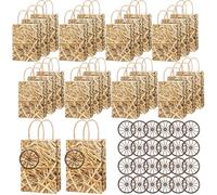 AmazingSpark 24 Packs Western Cowboy Gift Sets Include 24 Pcs Hay Bales Paper Bags Wagon Wheel Pendant Hay Bales Hemp Rope for Cowgirl Rustic Western Birthday Wedding Party Favors Supplies