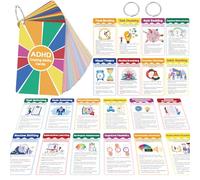 AmazingSpark 24 Pcs ADHD Coping Skills Cards ADHD Activity Flashcards with Binder Rings Emotional Regulation Time Management Therapy Tools for Adults Teens