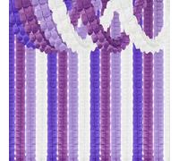 AmazingSpark 24 Pcs Colorful Four Leaf Clover Party Garland Streamers Tissue Paper Hanging Flower Garland Decoration for Game Night Wedding Birthday Bridal Party Banner Ornament(White, Purple)