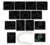 AmazingSpark 24 Pcs Lacing Constellation Cards Include 12 Glow in The Dark Astronomical Constellations Crafts Kit Flashcards 12 White Lacing Strings for Educational Learning Activities Teaching Toy